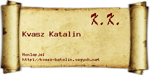 Kvasz Katalin névjegykártya